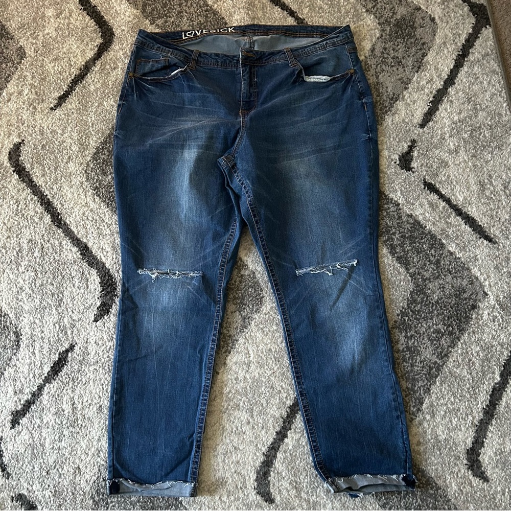 Skinny Distressed Lovesick Cuff Jean